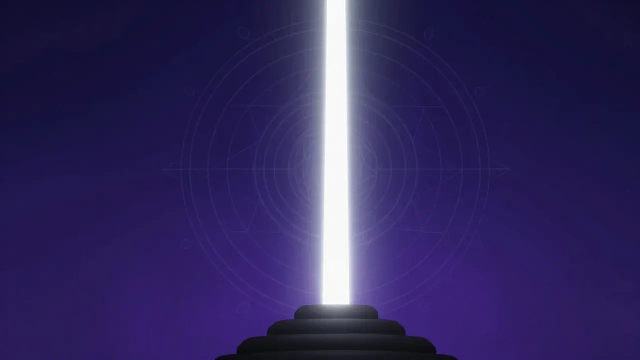 Abstraktní sloup světla představující lingam a vědomí
